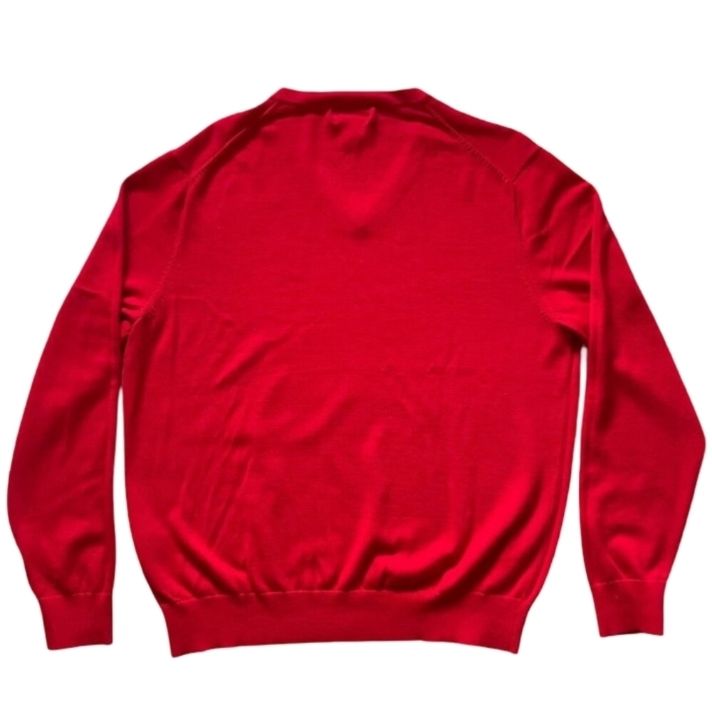 Lands’ End Men’s Supima Cotton V‑Neck Sweater Red Size L (42‑44) - Picture 3 of 8